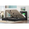Queen Size Upholstered Platform Bed with LED Headboard - 4 of 4