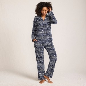 Lands' End Women's Flannel 2 Piece Pajama Set - Long Sleeve Shirt and Pants - 1 of 4