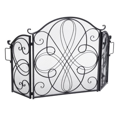 CENGHU Foldable 3-Panel Fireplace Screen - Decorative Safety Cover for Kids, Pets, and Babies