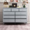 Hitow 9 Drawer Horizontal Dresser Antique Style Chest of Drawers Metal Button Handles - 4 of 4