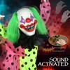Halloween Animated Clown with Red Light Up Eyes, Sound Activated Scary Halloween Decorations - 3 of 4