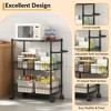 3 Tie Rolling Utility Kitchen Cart On Wheels,600Lbs Wire Shelving Wire Basket Shelf Storage Cart, Utility Trolley with Handles for Office,Kitchen - 4 of 4