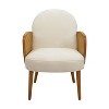 CAVINAS Mid-century Accent Chair with Rattan Armrests Lounge Chair with Wooden Legs for Living Room - 3 of 4