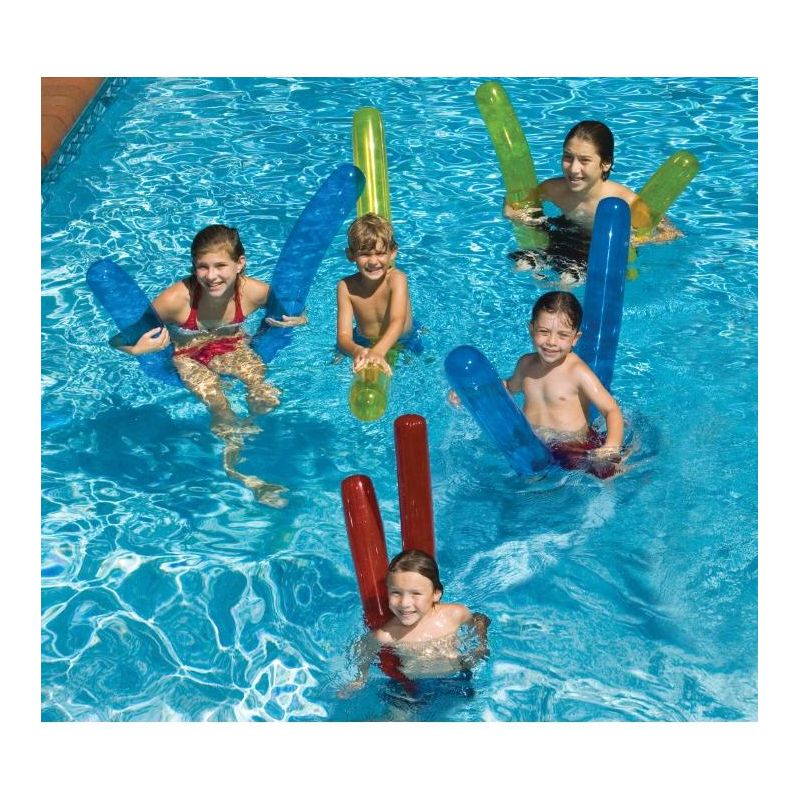Swim Central Set of 6 Inflatable Blue and Red Swimming Pool Doodles 72", 2 of 3