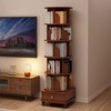 Sapphtopaz Rotating Bookshelf with Wheels Wood Bookcase Organization and Storage Round Book Shelf for Living Room - 4 of 4