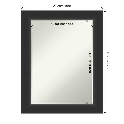 Corvino Black Petite Bevel Wood Bathroom Vanity Mirror