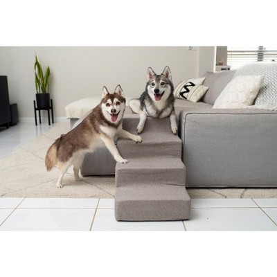 Brown Lattice Print 3-Step Foam Pet Stairs