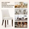 Set of 2 Mid-Century Upholstered Dining Chairs with Wood Legs, Fabric Side Chairs with Back for Kitchen, Dining Room, or Restaurant - Beige - 4 of 4