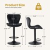 FONTOI Set of 2 Adjustable Bar Stool Faux Leather Upholstered Seat 360 Swivel Ergonomic Design for Dining Room Kitchen Island Bar - 3 of 4