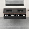 Whisen Floating Wall-Mounted Bathroom Vanity with Wave-Textured Soft-Close Drawers, Basin, Pre-Assembled Cabinet - 3 of 4