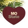 Missouri State University Primary Logo Heart Love Wood Christmas Tree Holiday Ornament - 2 of 3