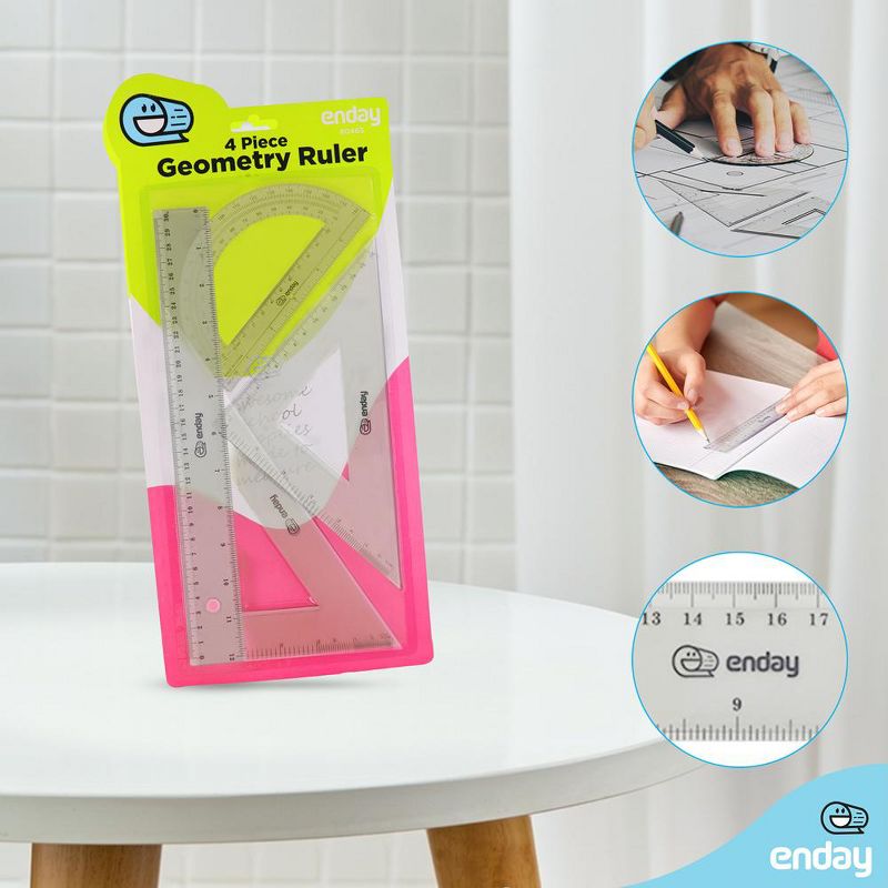 Enday 4-Piece Geometry Ruler Set, 3 of 7