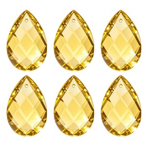 Unique Bargains DIY Hanging Grid K9 Crystal Pendant Teardrop beads 6 Pcs - 1 of 4