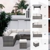 ONWITH Outdoor Patio Furniture Set,7 Pieces Outdoor Sectional Conversation Sofa with Dining Table - 4 of 4