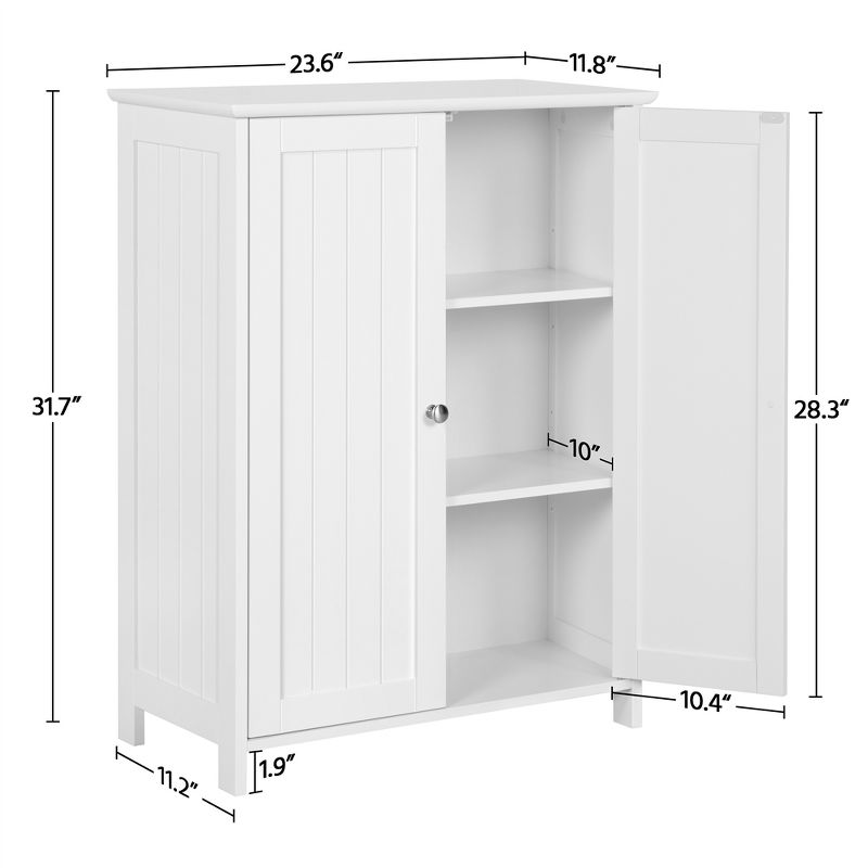 Yaheetech Free-Standing Bathroom Cabinet with Adjustable Shelves, 4 of 11