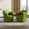 Lyngins Modern Upholstered Single Sofa Swivel Chair with Gold Metal Legs,Accent Round Armchair for Bedroom,Office - 2 of 4