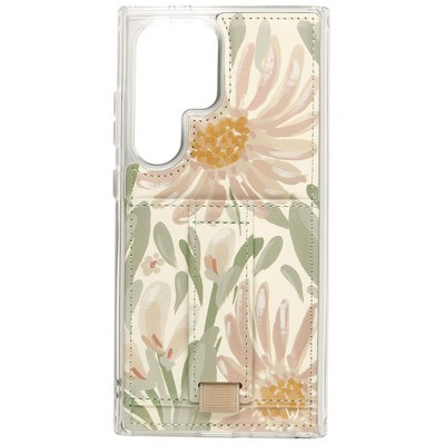 Walli Cases Painted Daisy Phone Case with Wallet and Finger Strap