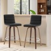 Bekrvio 26"/29" Swivel Bar Stools Set of 1/2/3/4, Faux Leather Upholstered Counter Chairs with Wood Legs, Mid-Century Seating for Kitchen Island - 2 of 4