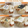 Kids Table and Chair Set, 4 in 1 Activity Table with Storage, Removable Top, Blackboard, Toddler Table and 2 Chairs - 4 of 4