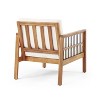 PAGED Patio Dining Chairs Wood Patio Chairs with Waterproof Thick Cushion, Unique Back Design for Garden, Patio, Lawn - 2 of 4