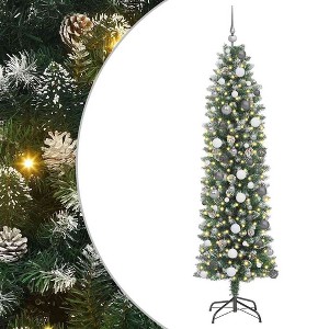 vidaXL Artificial Slim Christmas Tree with 300 LEDs Green 82.7 - 1 of 4