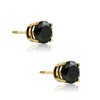 Pompeii3 1 1/2ct Black Diamond Screw Back Studs 14k Yellow Gold Women's Earrings - 2 of 3