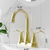ChicFurnit Bathroom Sink Faucet Brushed Gold 2 Handle 360 Degree High Arc Swivel Spout for Vanity Sink, Gold, 14.37"*10.04"*2.6" - 3 of 4