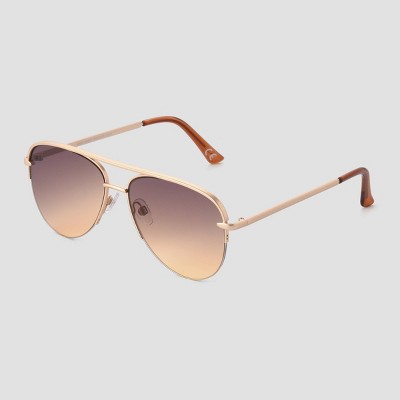 Women&#39;s Aviator Sunglasses - Universal Thread&#8482; Gold