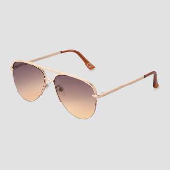 Women's Mirrored Aviator Sunglasses - A New Day™ Rose Gold : Target
