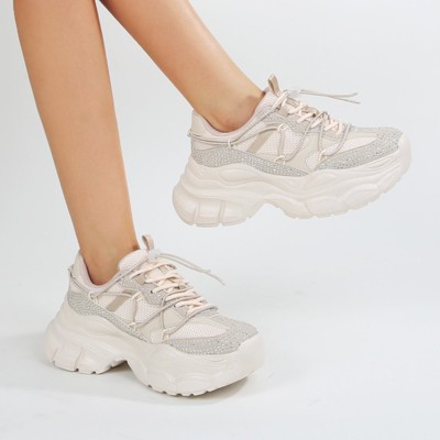 Женские кроссовки BERNESS Women's Rosa Chunky Rhinestone Mesh Sneakers White 8 — фото 2