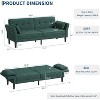 89" Sofa Bed, Convertible Sleeper Couch with Adjustable Backrest & Armrest, Deep Seat Futon with 2 Pillows for Bedroom Apartments - 2 of 4