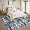 Area Rugs for Living Room Bedroom Modern Abstract Rug Low Pile Non Slip Farmhouse Plaid Carpet - 4 of 4