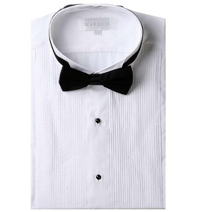 Marquis wing tip collar Regular Fit tuxedo dress shirt with bow tie - 1 of 3