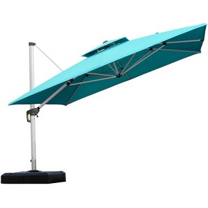 PURPLE LEAF 11ft Patio Umbrella Outdoor Square Double-Top Aluminum Umbrella Cantilever Patio Umbrella for Garden Deck Pool Patio - 1 of 4