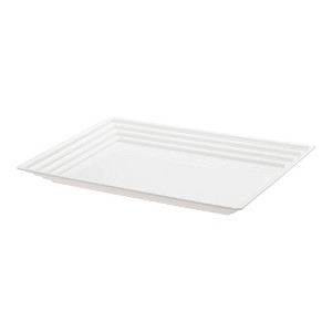 Smarty Had A Party 11" x 16" White Rectangular Plastic Serving Trays - 24 pcs - 1 of 4