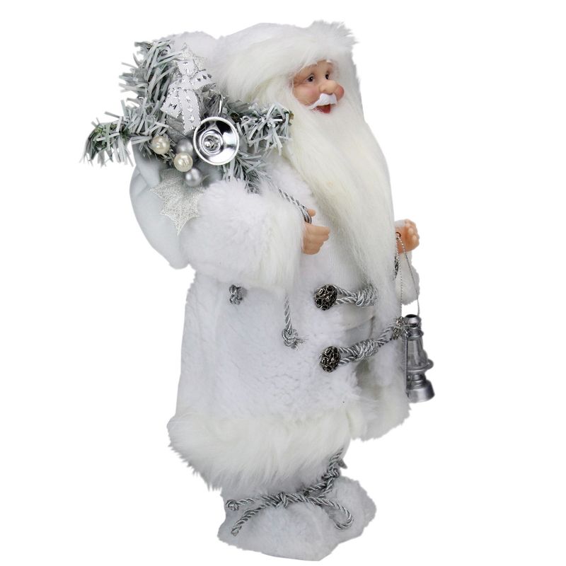 Northlight 12" White Standing Santa Claus Christmas Figure with Lantern, 4 of 6