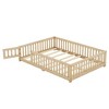 Toddler Floor Bed Frame With Safety Guardrails, Doors, Wood Slat Support Bed, Detachable Platform Bed For Kids Girls Boys - 3 of 4