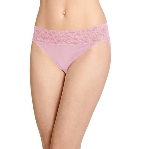 Jockey Women Soft Touch Lace Modal String Bikini 2x Smokey Pink