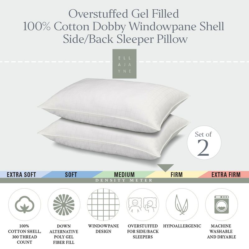 Ella Jayne 100% Cotton Dobby-Box Shell  Down Alternative Pillow, 2 of 6