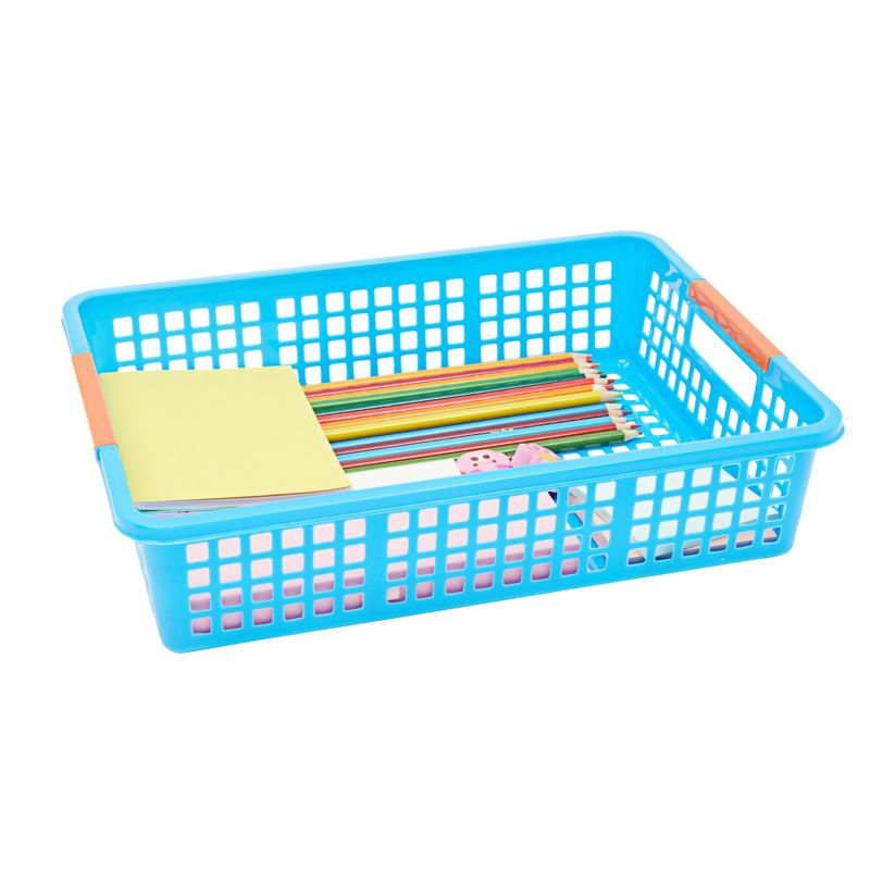 Bright Creations 6 Pack Plastic Turn In Trays Classroom Organizer for Paper, Colorful Storage Baskets for School Supplies, 13.5 x 10 In, 3 of 8