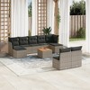 vidaXL Patio Sofa Set with Cushions Outdoor Furniture 10 Piece Poly Rattan - Gray - 2 of 4