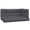 vidaXL Patio Pallet Corner Sofa with Cushions - Solid Wood Acacia, Anthracite Polyester Fabric, Modular Design for Garden, Patio, Terrace Seating - 4 of 4
