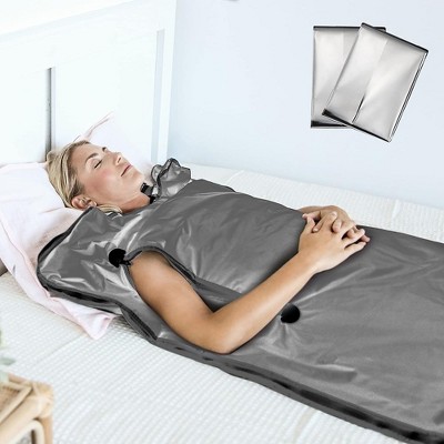 LifePro Portable Far Infrared Sauna Blanket for Home Detox - Calm Your Body and Mind, Large Gray Design for Effective Detoxification