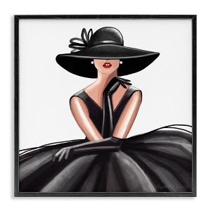 Stupell Industries High End Fashion Glam Pose Luxurious Black Dress Framed Giclee Art - 1 of 4