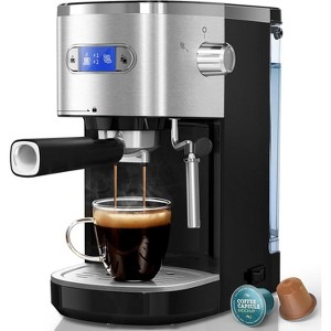 ZAFRO Espresso Machine 20 Bar, Semi-Automatic Professional Coffee Machine for Cappuccino & Latte with Milk Frother Steam Wand,LCD Display,Black - 1 of 4