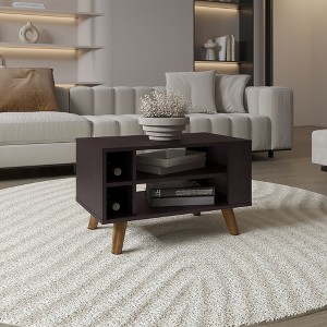 15.8" Shawnee Coffee Table with Open Storage Shelf, Two-Tone Wood Finish for Living Room Centerpiece - 1 of 4
