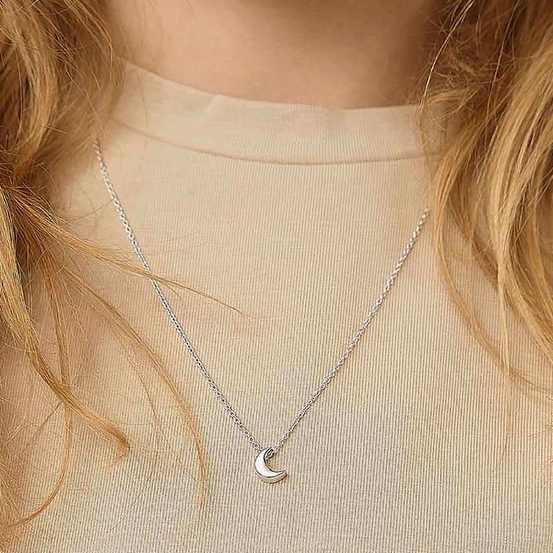 Girls' Tiny Moon Sterling Silver Necklace - In Season Jewelry, 4 of 7