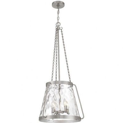 Crawford Satin Nickel 4-Light Pendant with Clear Glass Shade