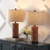 JONATHAN Y Elicia (Set of 2) 25" Coastal Water Hyacinth (Includes LED Light Bulb) Table Lamps Dark Brown: Linen Shade, UL Listed - 2 of 4
