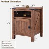 SinCiDo Farmhouse Nightstand Set of 2 w/Charging Station, 18" Rustic Wood End Tables w/Adjustable Shelves, Side Table for Bedroom, Reclaimed Barnwood - 3 of 4